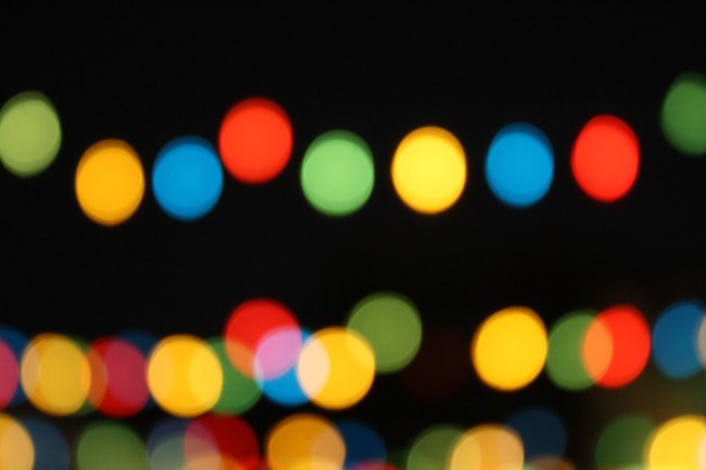 Photo of red, blue, green and yellow bokeh from party lights.