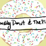 Digital illustration of a vanilla iced donut on a yellow background with "Dastardly Donut and the Pityporn" hand written on top of the donut.