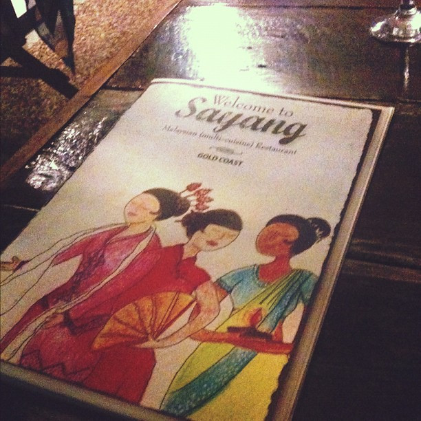Sayang's beautiful menu