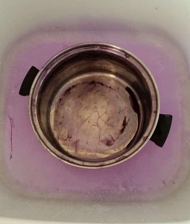 My purpled laundry tub. The saucepan is fine!
