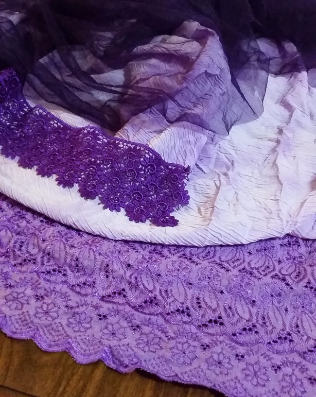 Off the line and on my table, the colours look darker inside at night time.