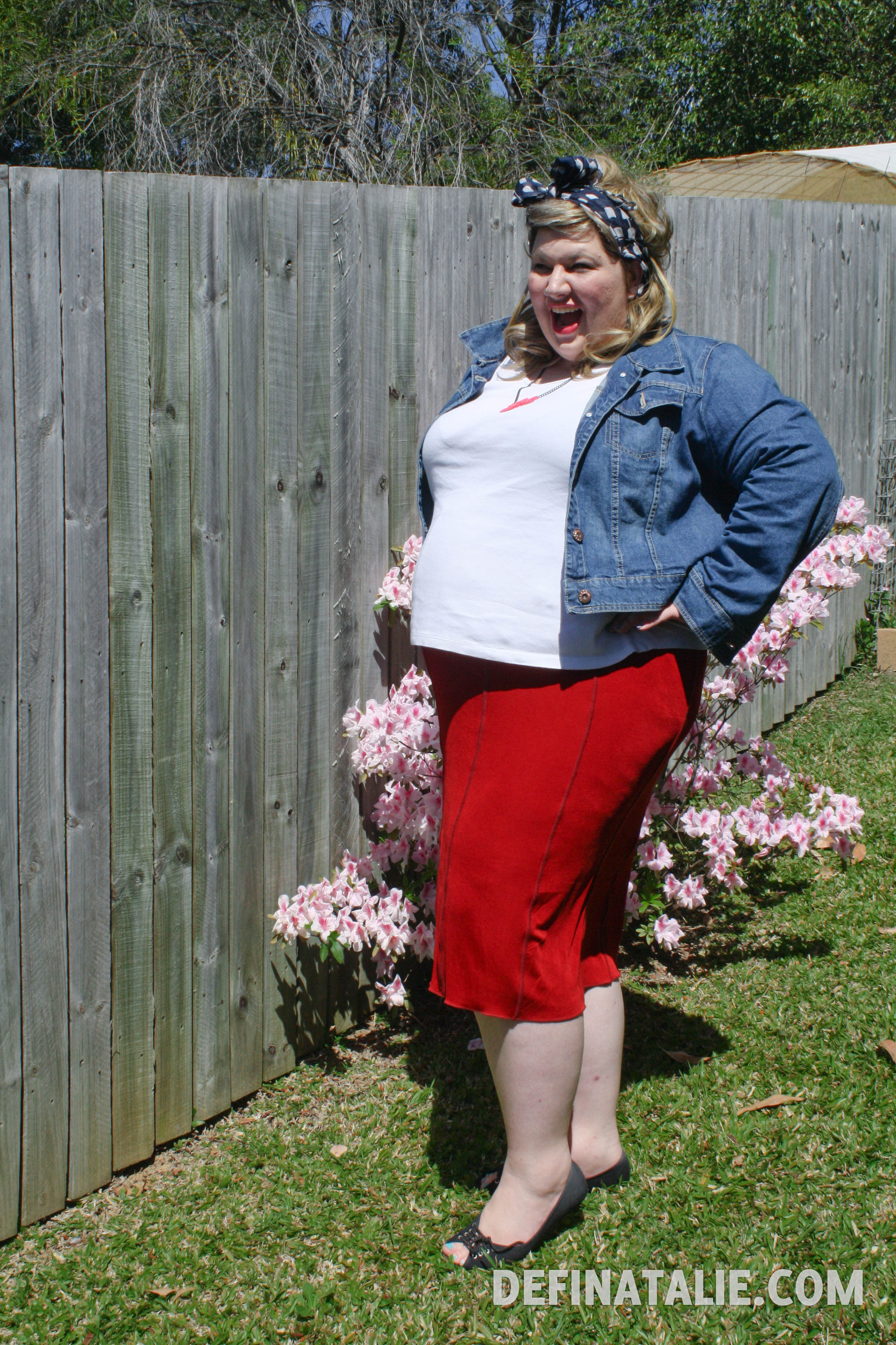 $60 worth of hair, $4 worth of skirt.